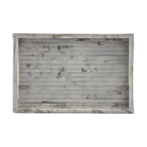 Atlas Eaton Etched Tray Set of 2 - Modern White & Black Striped Trays for Stylish Home Organization & Serving AC11282-01S
