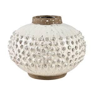 Atlas Echten Terracotta Vase - Rustic Aged White Decorative Accent for Coastal & Farmhouse Interiors AC11284-01