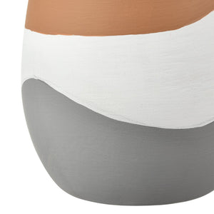 Atlas Eko Vase - Sculptural Terracotta Accent with Hand-Painted Bands for Modern Rustic Decor 10 Inches Small Terracotta AC11286-01