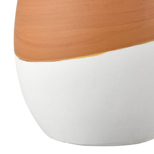 Atlas Eko Vase - Sculptural Terracotta Accent with Hand-Painted Bands for Modern Rustic Decor 10 Inches Large Terracotta AC11286-02
