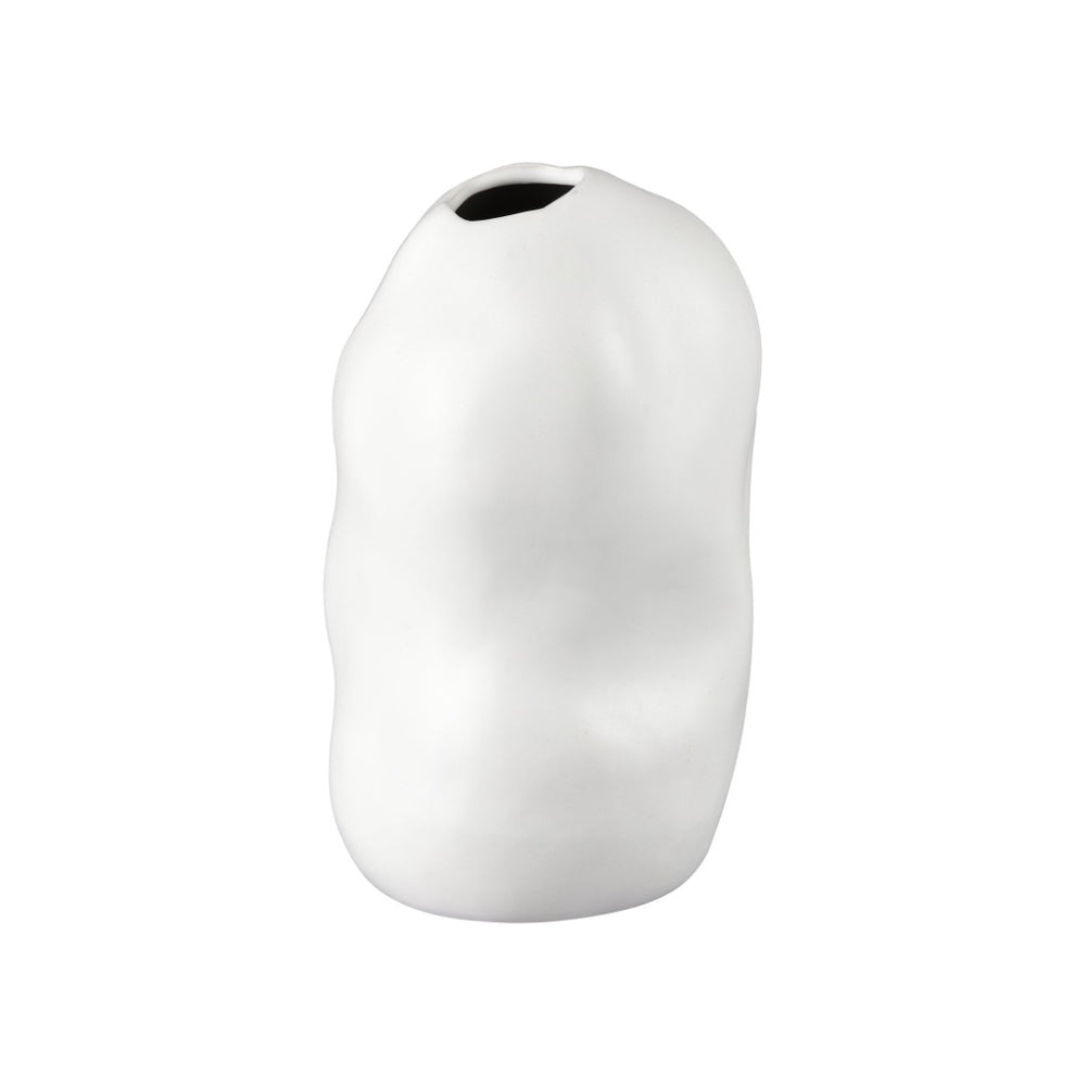 Atlas Elias Vase - Sculptural Earthenware Design with Serene White Satin Finish for Minimalist Decor Small AC11289-01