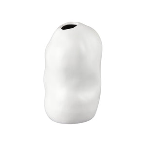 Atlas Elias Vase - Sculptural Earthenware Design with Serene White Satin Finish for Minimalist Decor Small AC11289-01