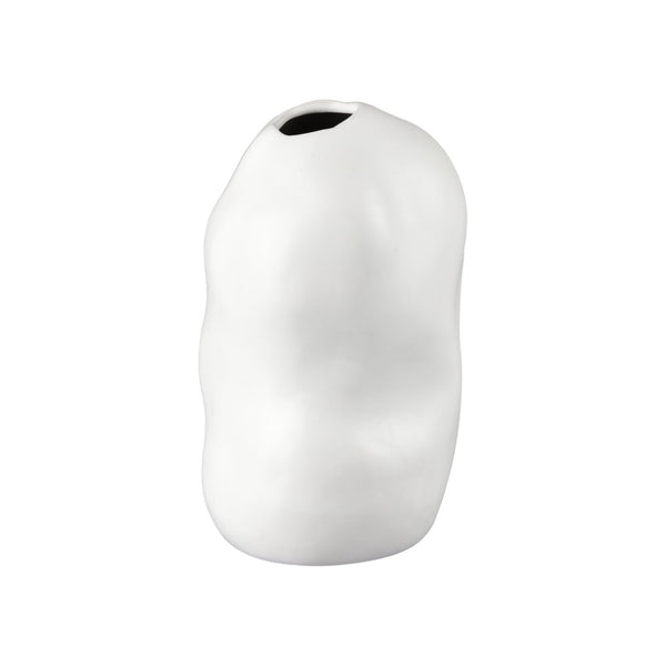 Atlas Elias Vase - Sculptural Earthenware Design with Serene White Satin Finish for Minimalist Decor Small AC11289-01