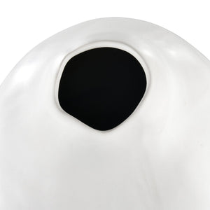 Atlas Elias Vase - Sculptural Earthenware Design with Serene White Satin Finish for Minimalist Decor Small AC11289-01