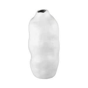 Atlas Elias Vase - Sculptural Earthenware Design with Serene White Satin Finish for Minimalist Decor Large AC11289-02