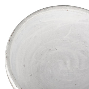 Atlas Ellen Bowl - Elegant Earthenware Decorative Centerpiece with Creamy Gloss & Natural Striped Finish AC11290-01