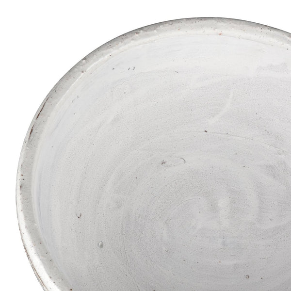 Atlas Ellen Bowl - Elegant Earthenware Decorative Centerpiece with Creamy Gloss & Natural Striped Finish AC11290-01