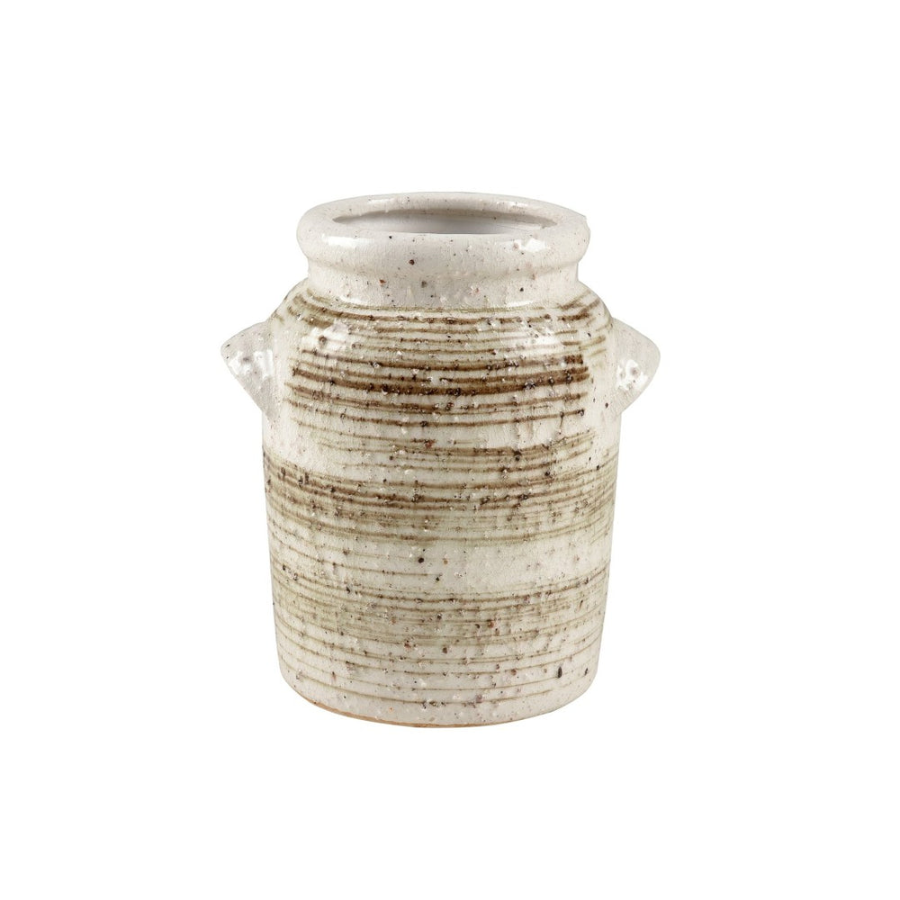 Atlas Ellen Vase - Sculptural Earthenware with Glossy Finish, Textured Design for Contemporary Décor Large AC11291-01