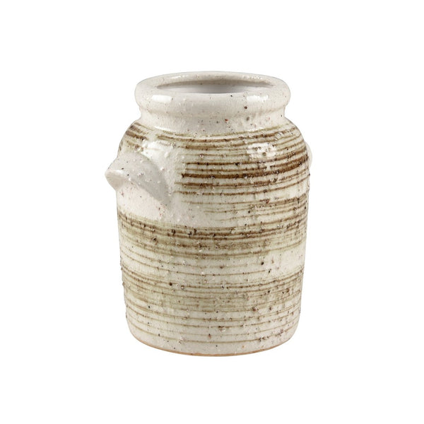 Atlas Ellen Vase - Sculptural Earthenware with Glossy Finish, Textured Design for Contemporary Décor Large AC11291-01