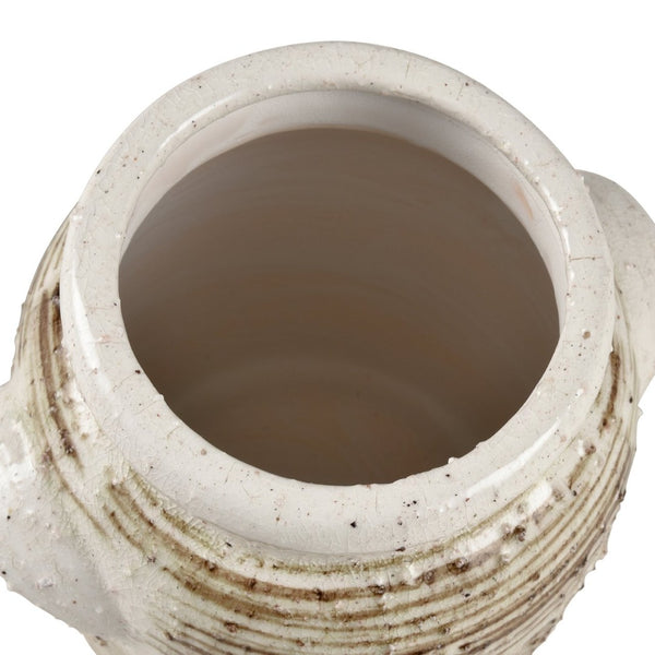 Atlas Ellen Vase - Sculptural Earthenware with Glossy Finish, Textured Design for Contemporary Décor Large AC11291-01