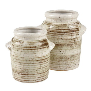 Atlas Ellen Vase - Sculptural Earthenware with Glossy Finish, Textured Design for Contemporary Décor Small AC11291-02
