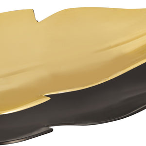 Atlas Ennis Leaf Tray Set of 2 - Elegant Bronze & Brass Decorative Accents for Modern Tabletop Décor AC11294-01S