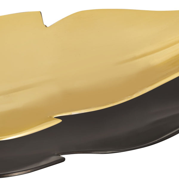 Atlas Ennis Leaf Tray Set of 2 - Elegant Bronze & Brass Decorative Accents for Modern Tabletop Décor AC11294-01S