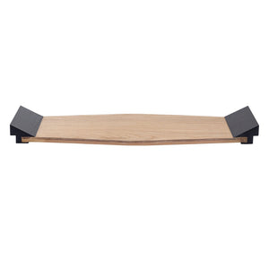 Atlas Facet Tray - Sculptural Light Oak Serving Tray with Black Handles for Elegant Japandi Style Decor AC11297-01