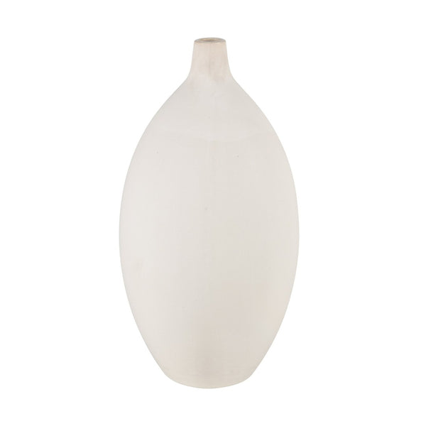 Atlas Faye Vase - Elegant Earthenware Decor for Modern Interiors, Perfect for Fresh Flowers or Dried Botanicals Large White AC11301-01