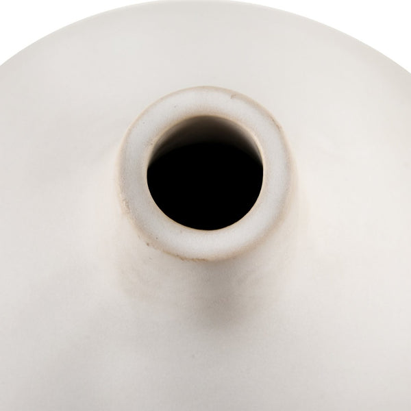 Atlas Faye Vase - Elegant Earthenware Decor for Modern Interiors, Perfect for Fresh Flowers or Dried Botanicals Large White AC11301-01