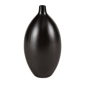Atlas Faye Vase - Elegant Earthenware Decor for Modern Interiors, Perfect for Fresh Flowers or Dried Botanicals Large Black AC11301-02
