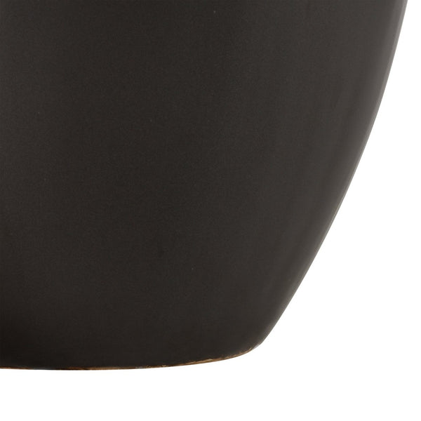 Atlas Faye Vase - Elegant Earthenware Decor for Modern Interiors, Perfect for Fresh Flowers or Dried Botanicals Large Black AC11301-02