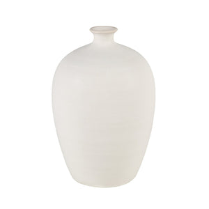 Atlas Faye Vase - Elegant Earthenware Decor for Modern Interiors, Perfect for Fresh Flowers or Dried Botanicals Medium White AC11302-01