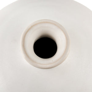 Atlas Faye Vase - Elegant Earthenware Decor for Modern Interiors, Perfect for Fresh Flowers or Dried Botanicals Medium White AC11302-01