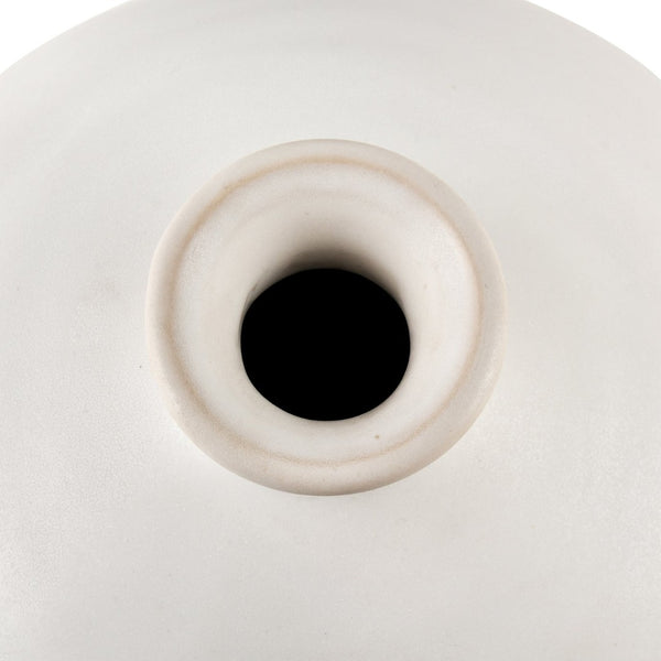 Atlas Faye Vase - Elegant Earthenware Decor for Modern Interiors, Perfect for Fresh Flowers or Dried Botanicals Medium White AC11302-01