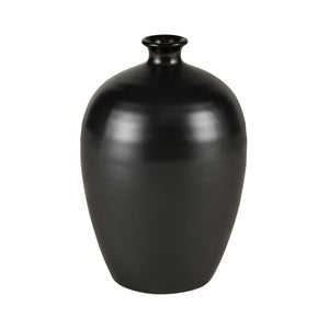 Atlas Faye Vase - Elegant Earthenware Decor for Modern Interiors, Perfect for Fresh Flowers or Dried Botanicals Medium Black AC11302-02