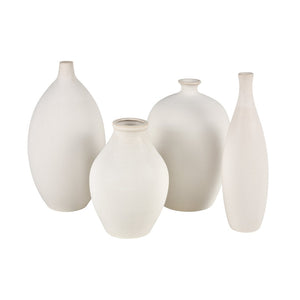 Atlas Faye Vase - Elegant Earthenware Decor for Modern Interiors, Perfect for Fresh Flowers or Dried Botanicals Small White AC11303-01