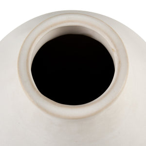 Atlas Faye Vase - Elegant Earthenware Decor for Modern Interiors, Perfect for Fresh Flowers or Dried Botanicals Small White AC11303-01