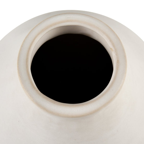 Atlas Faye Vase - Elegant Earthenware Decor for Modern Interiors, Perfect for Fresh Flowers or Dried Botanicals Small White AC11303-01