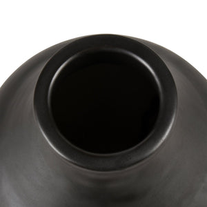 Atlas Faye Vase - Elegant Earthenware Decor for Modern Interiors, Perfect for Fresh Flowers or Dried Botanicals Small Black AC11303-02