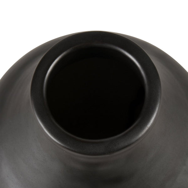 Atlas Faye Vase - Elegant Earthenware Decor for Modern Interiors, Perfect for Fresh Flowers or Dried Botanicals Small Black AC11303-02