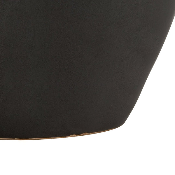Atlas Faye Vase - Elegant Earthenware Decor for Modern Interiors, Perfect for Fresh Flowers or Dried Botanicals Small Black AC11303-02