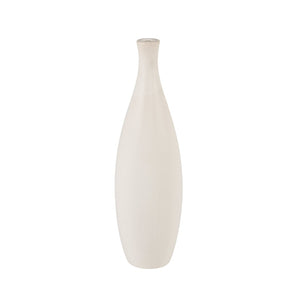 Atlas Faye Vase - Elegant Earthenware Decor for Modern Interiors, Perfect for Fresh Flowers or Dried Botanicals Tall White AC11304-01