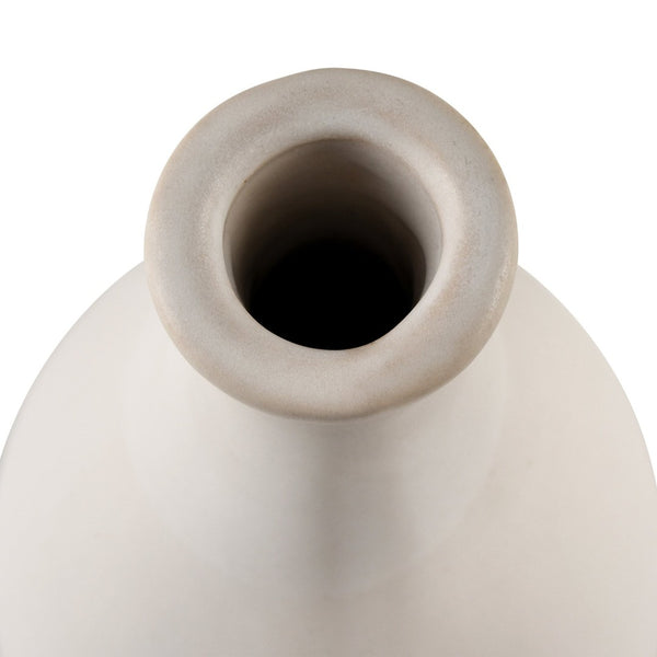 Atlas Faye Vase - Elegant Earthenware Decor for Modern Interiors, Perfect for Fresh Flowers or Dried Botanicals Tall White AC11304-01