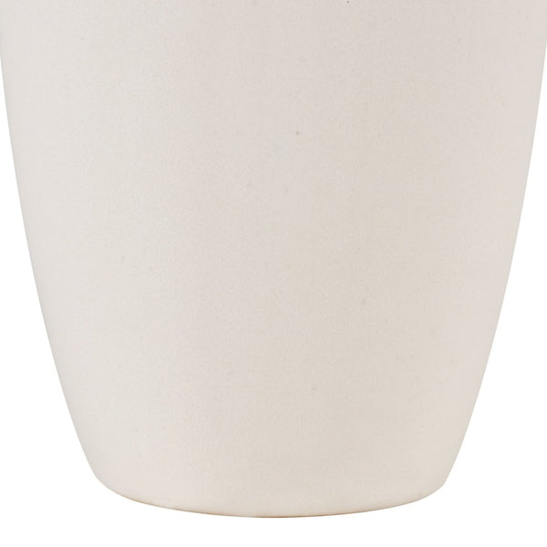 Atlas Faye Vase - Elegant Earthenware Decor for Modern Interiors, Perfect for Fresh Flowers or Dried Botanicals Tall White AC11304-01