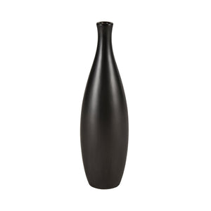 Atlas Faye Vase - Elegant Earthenware Decor for Modern Interiors, Perfect for Fresh Flowers or Dried Botanicals Tall Black AC11304-02