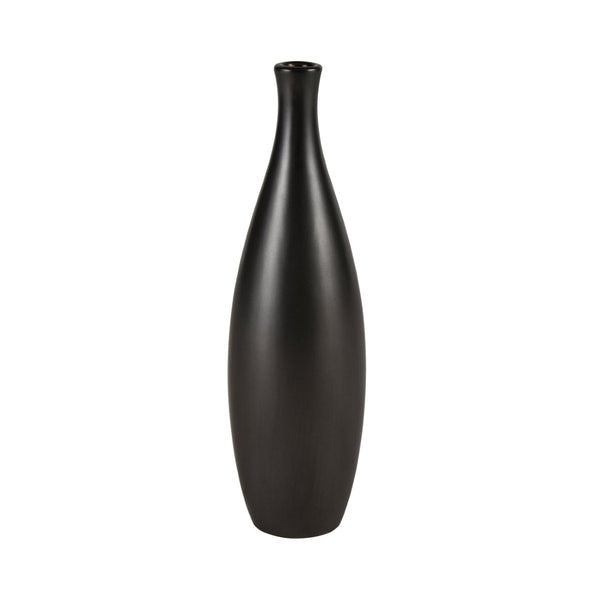 Atlas Faye Vase - Elegant Earthenware Decor for Modern Interiors, Perfect for Fresh Flowers or Dried Botanicals Tall Black AC11304-02