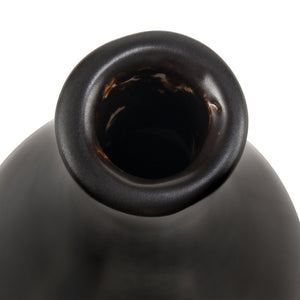 Atlas Faye Vase - Elegant Earthenware Decor for Modern Interiors, Perfect for Fresh Flowers or Dried Botanicals Tall Black AC11304-02