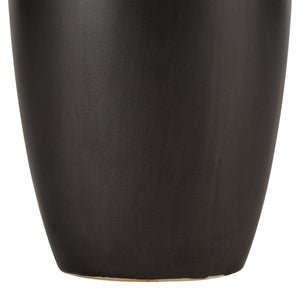 Atlas Faye Vase - Elegant Earthenware Decor for Modern Interiors, Perfect for Fresh Flowers or Dried Botanicals Tall Black AC11304-02
