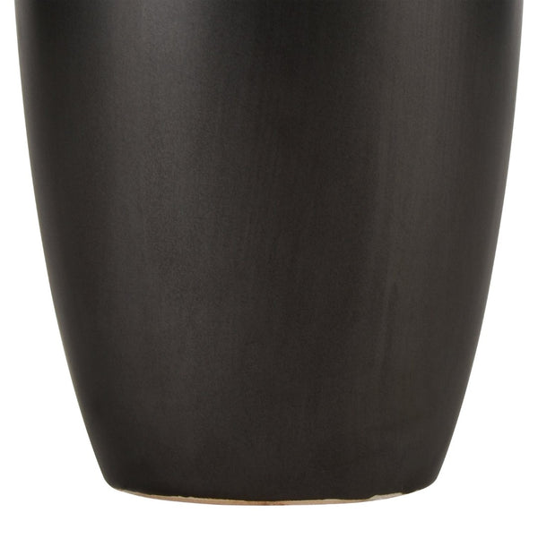 Atlas Faye Vase - Elegant Earthenware Decor for Modern Interiors, Perfect for Fresh Flowers or Dried Botanicals Tall Black AC11304-02