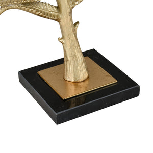 Atlas Fern Sculpture Set of 2 - Elegant Decorative Accents with Gold Brass Finish & Marble Bases for Home Decor AC11310-01S