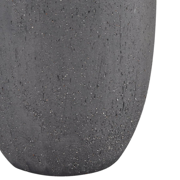 Atlas Ferraro Vase - Contemporary Earthenware with Sculptural Design for Modern Home Decor and Floral Styling Folded Black AC11311-01