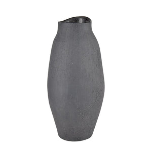 Atlas Ferraro Vase - Contemporary Earthenware with Sculptural Design for Modern Home Decor and Floral Styling Tall Black AC11312-01