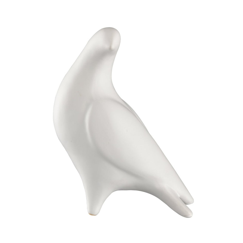 Atlas Fino Sculpture - Elegant Ceramic Bird Accent for Modern Decor, Minimalist Design, White Finish AC11314-01