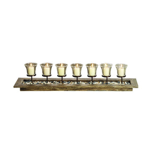 Atlas Firenza Candleholder Centerpiece - Natural Wood Accent for Rustic Elegance in Any Home Décor AC11315-01
