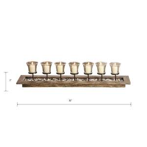 Atlas Firenza Candleholder Centerpiece - Natural Wood Accent for Rustic Elegance in Any Home Décor AC11315-01