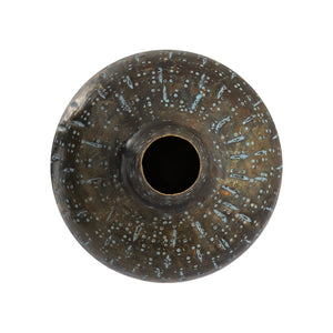 Atlas Fowler Vase - Sculptural Metal Décor for Elegant Centerpieces and Stylish Home Accents Large Patinated Brass AC11320-01