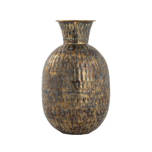 Atlas Fowler Vase - Sculptural Metal Décor for Elegant Centerpieces and Stylish Home Accents Round Patinated Brass AC11321-01