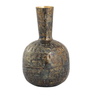 Atlas Fowler Vase - Sculptural Metal Décor for Elegant Centerpieces and Stylish Home Accents Set of 3 Patinated Brass AC11322-01S