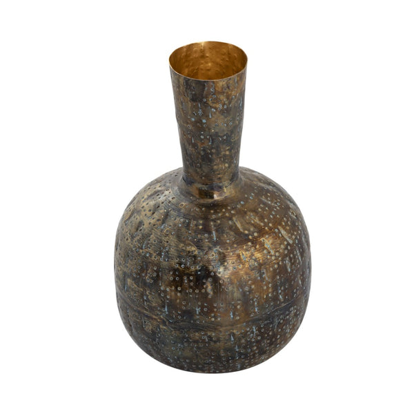 Atlas Fowler Vase - Sculptural Metal Décor for Elegant Centerpieces and Stylish Home Accents Set of 3 Patinated Brass AC11322-01S